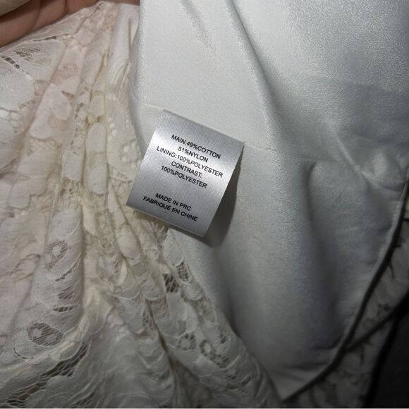 Keepsake x Urban Outfitters White Interlude Midi Lace Sample Dress Size Small - Picture 5 of 6
